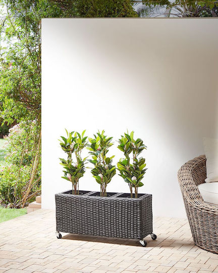 Beliani Kunststoff Blumenkasten Schwarz 82cm