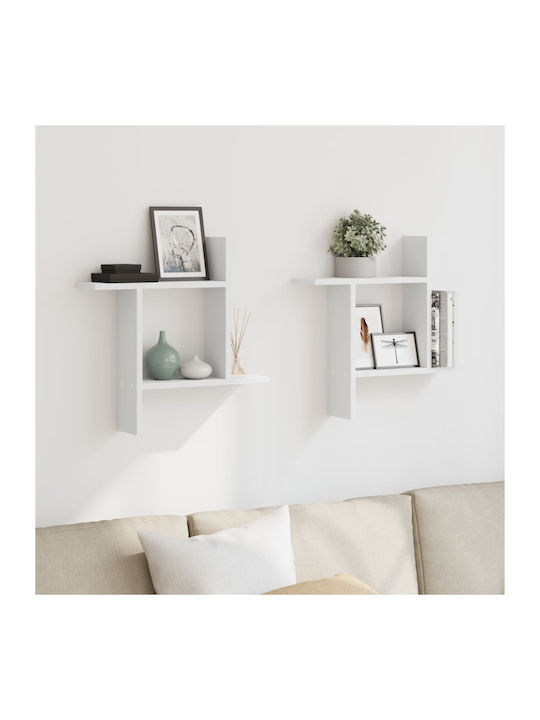 Shelves Wall White 2pcs 50x12x50cm