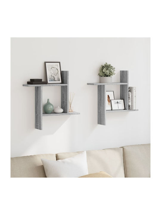 Shelves Wall Grey Sonoma 2pcs 50x12x50cm