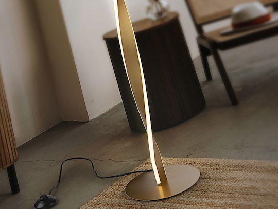 Twist Lampa de podea LED Î150cm. cu Lumină Alb Cald 2600lm Auriu
