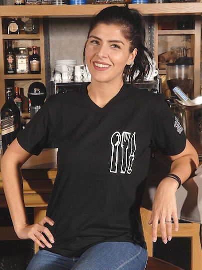 Tips Bluse Koch Baumwolle Damen Schwarz