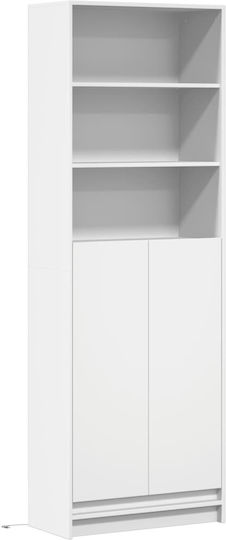 Bibliotecă Cu LED Alb 69x32.5x200 cm