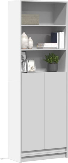 Bibliotecă Cu LED Alb 69x32.5x200 cm