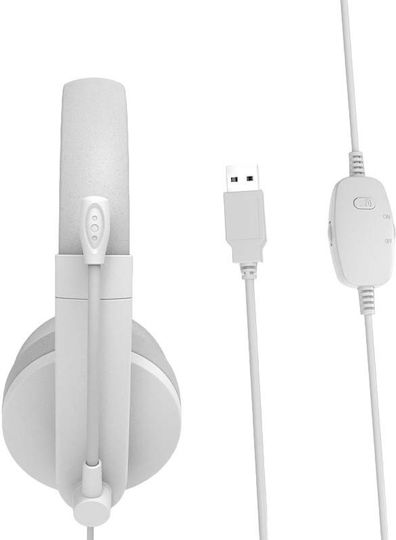 Meetion HP003U On Ear Multimedia Ακουστικά με μικρόφωνο και σύνδεση NFC σε Λευκό χρώμα