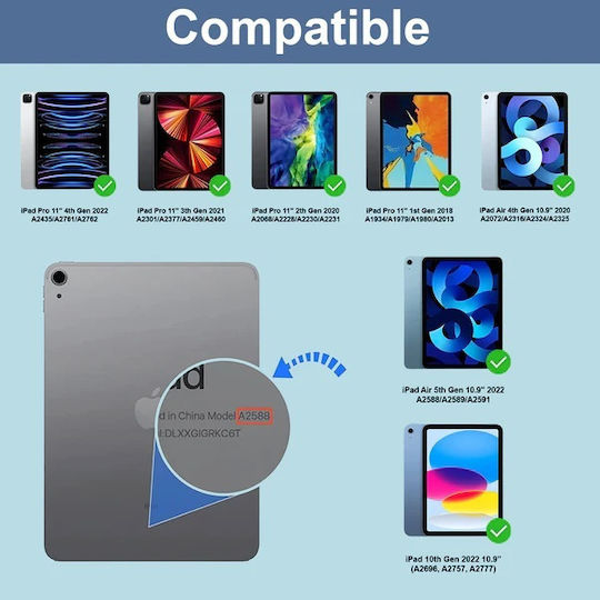 Flip Cover cu Tastatură Gri (iPad 2022 10.9'' - iPad 2022 10,9" / iPad Air 2020/2022 / iPad Pro 2018 11" / iPad Pro 2020 11" / iPad Pro 2021 11" / iPad Pro 2022 11'')