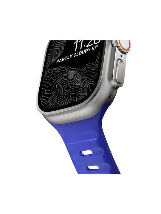 Nomad Кайшка Силиконов Син Galaxy Watch Ultra / Ultra 2 Apple Watch 44/45/46mm/Ultra 49mm Amazfit Verge