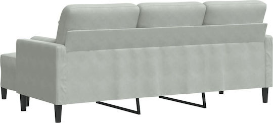 Canapea Cu Trei Locuri Din Catifea Gri 197x77x80cm