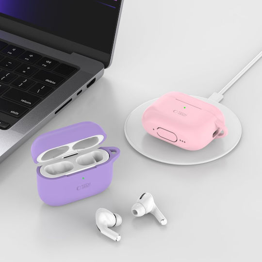 Tech-Protect Hülle Silikon mit Haken Lavender für Apple AirPods Pro 2