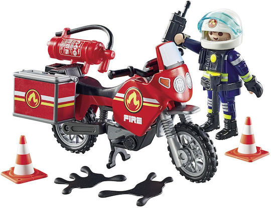Playmobil Екшън герои Пожарникар с мотоциклет за 4-10 години