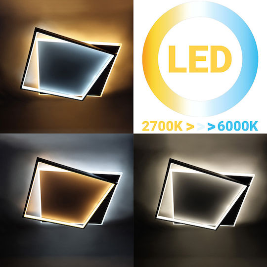 Globobox Таванно осветление 50бр Черен с Вграден LED