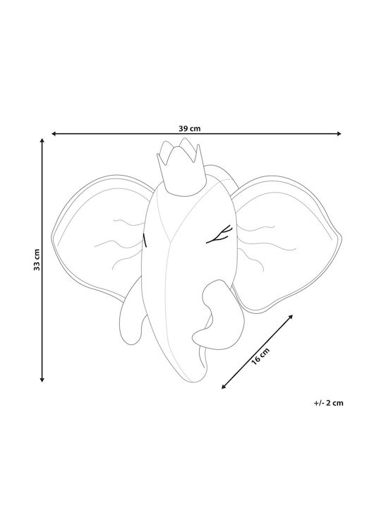 Beliani Kids Wall Decor Animal Head Animals Grey