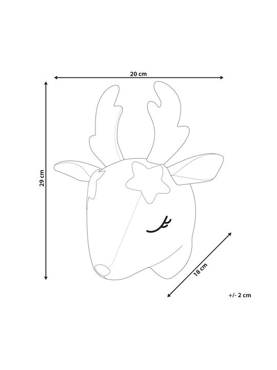 Beliani Kids Wall Decor Animal Head White Made of Fabric
