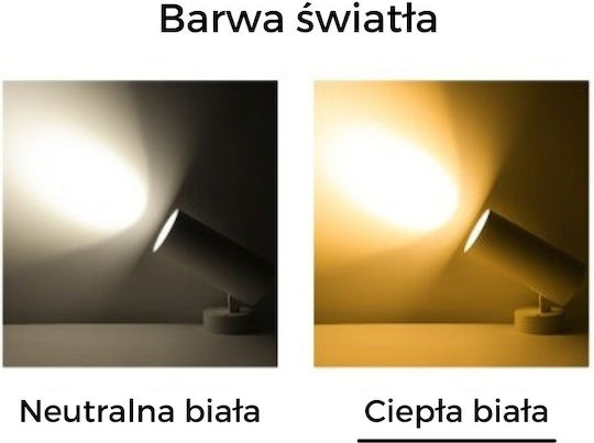 Greenie Μονό LED Θερμό Λευκό Σποτ σε Λευκό Χρώμα