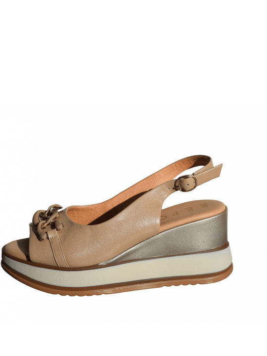 Damenplattformen Beige