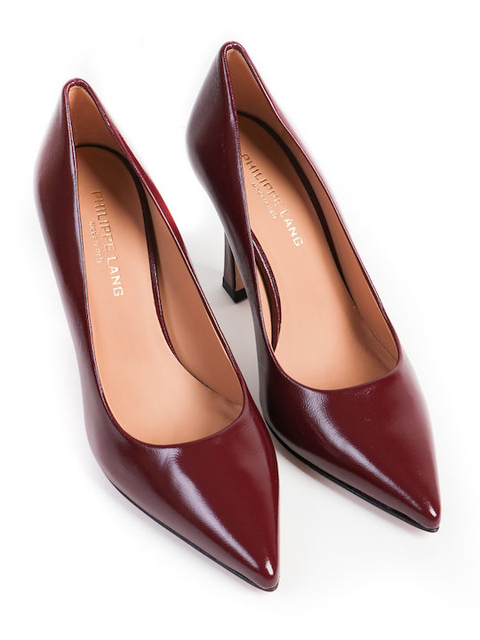 Philippe Lang Din piele Pantofi cu toc Burgundy