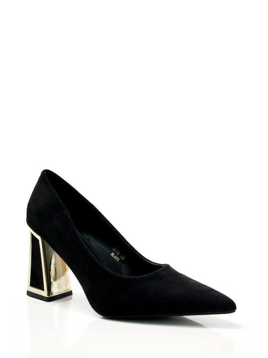 Ligglo Suede Pointed Toe Black Heels