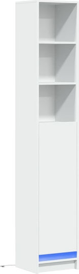 Bookcase with LED White 36x32.5x200cm