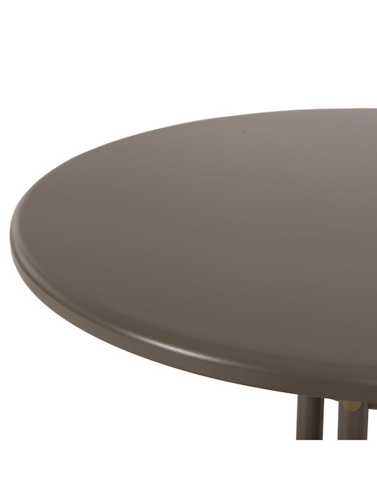 Outdoor Dinner Metal Table Champagne 60x60x70cm