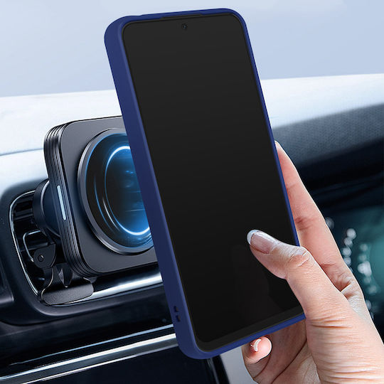 Husă Xiaomi Redmi Note 12 5G Bi-material Inel Metalic Suport Video Albastru