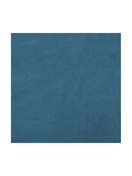 Dreisitzer Sofa Samt Blau mit Dekokissen 226x77x80cm