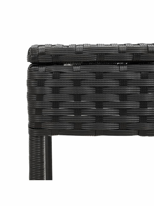 Градински И Басейнови Шезлонги Rattan С Черно Маса 3 Бройки 198x55x39см