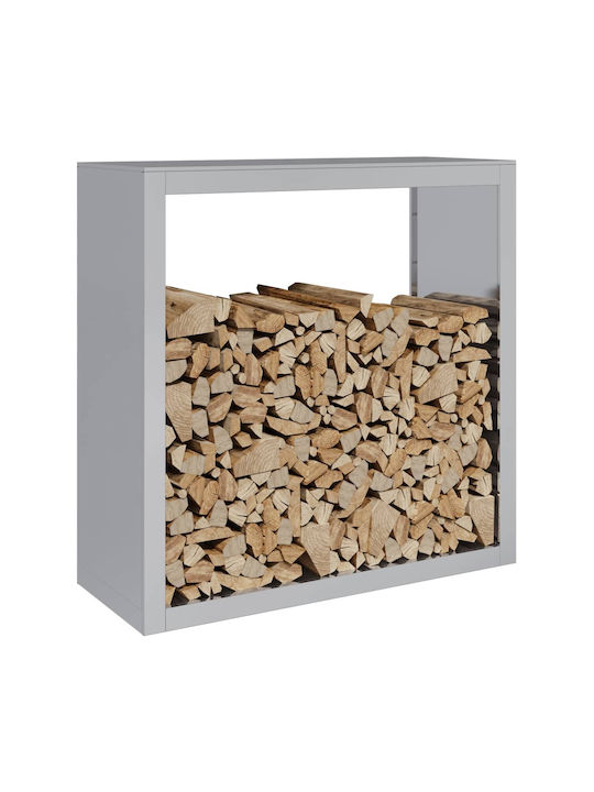 vidaXL Μεταλλικό Ράφι Αποθήκευσης Ξύλων 100x40x100cm Γκρι