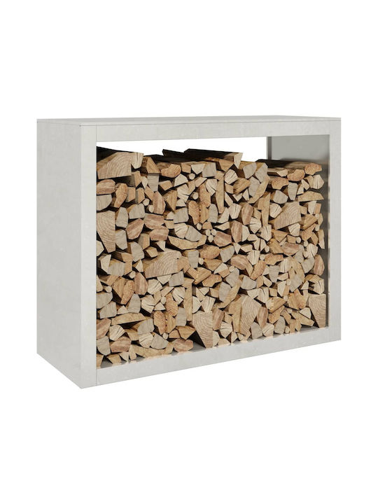 vidaXL Μεταλλικό Ράφι Αποθήκευσης Ξύλων 100x40x80cm Καφέ