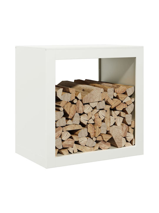 vidaXL Μεταλλικό Ράφι Αποθήκευσης Ξύλων 60x40x60cm Λευκό