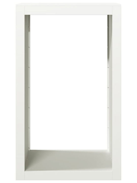 vidaXL Металик Рафт Съхранение на Дърва 60x40x100см Бял