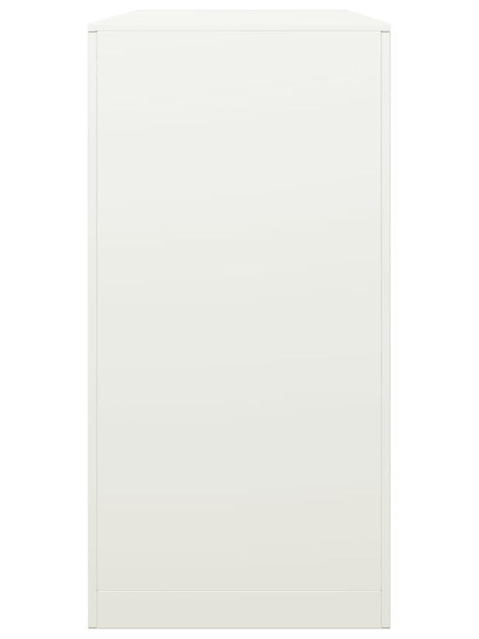 vidaXL Metalic Raft Depozitare lemne 100x40x80cm Alb