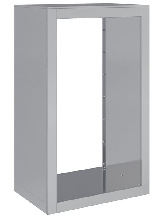 vidaXL Μεταλλικό Ράφι Αποθήκευσης Ξύλων 60x40x100cm Γκρι