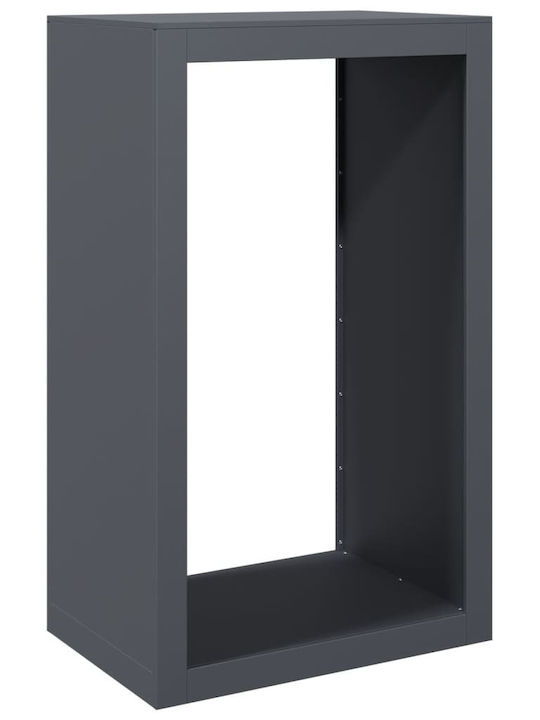 vidaXL Металик Рафт Съхранение на Дърва 60x40x100см Сив