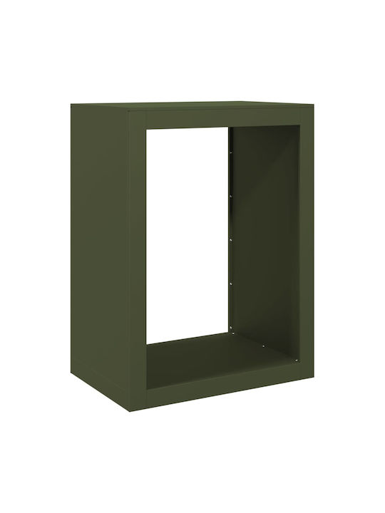 vidaXL Металик Рафт Съхранение на Дърва 60x40x80см Зелен