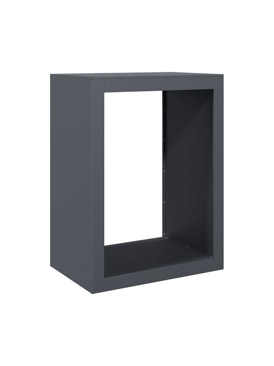 vidaXL Металик Рафт Съхранение на Дърва 60x40x80см Сив