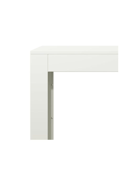 vidaXL Metallic Shelf Wood Storage 100x40x100cm White