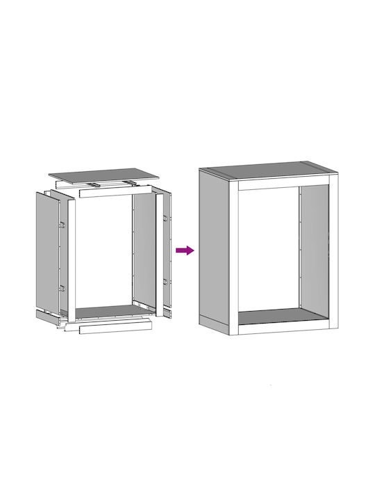 vidaXL Metallisch Regal Holzlagerung 60x40x80cm