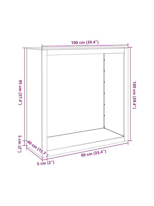 vidaXL Metallisch Regal Holzlagerung 100x40x100cm