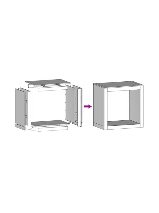 vidaXL Metalic Raft Depozitare lemne 60x40x60cm Maro