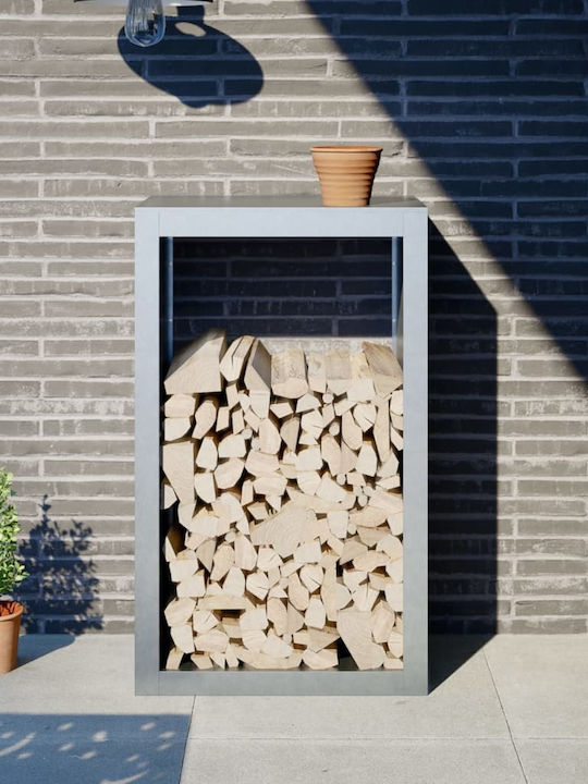 vidaXL Μεταλλικό Ράφι Αποθήκευσης Ξύλων 60x40x100cm Γκρι