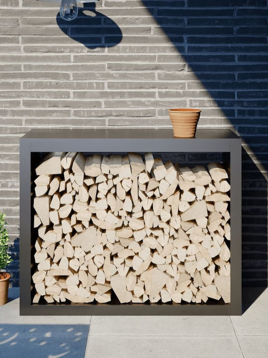 vidaXL Μεταλλικό Ράφι Αποθήκευσης Ξύλων 100x40x80cm Γκρι