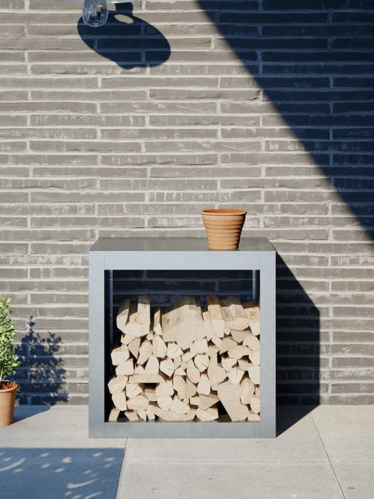 vidaXL Μεταλλικό Ράφι Αποθήκευσης Ξύλων 60x40x60cm Γκρι
