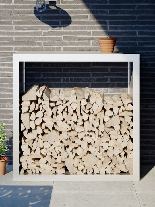 vidaXL Metallic Shelf Wood Storage 100x40x100cm White