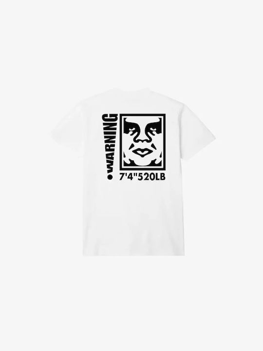 Obey T-shirt Bărbătesc cu Mânecă Scurtă Alb