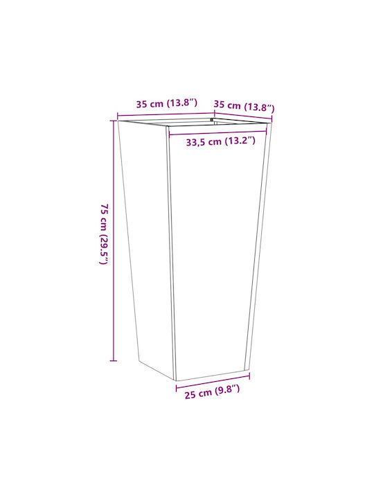 vidaXL Set 2 Planters Metal Charcoal