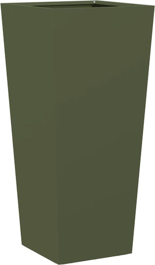 vidaXL Set 2 Blumenkästen Metall Olive, Green