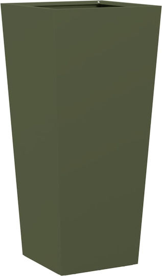 vidaXL Set 2 Blumenkästen Metall Olive, Green