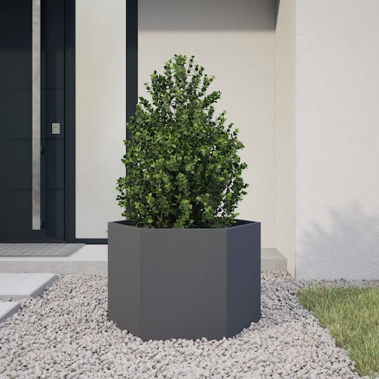 vidaXL Planter Box Metallic Charcoal 69x60x45cm.
