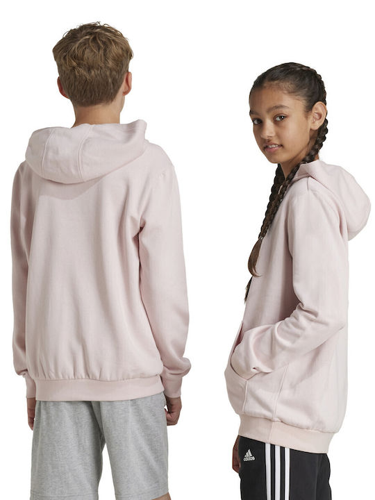 Fleece Παιδικό Φούτερ με Κουκούλα και Τσέπες Ροζ Essentials