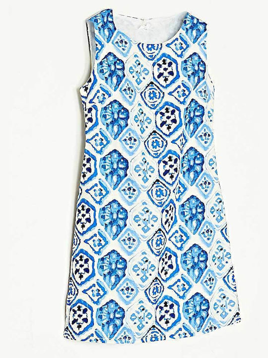 Cuca Dress Light blue/white