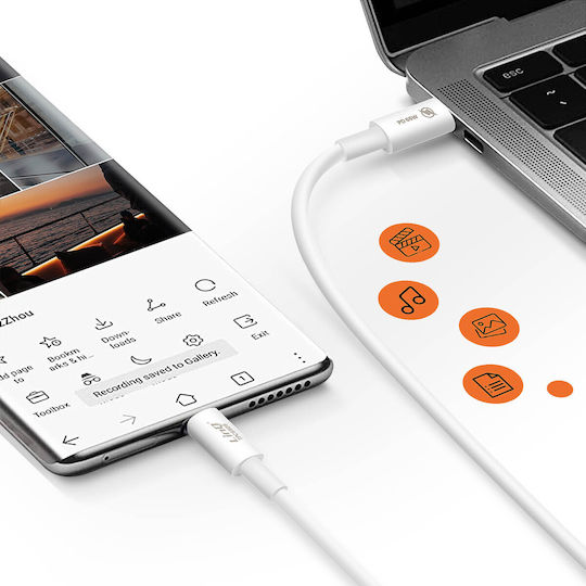LinQ USB 2.0 Kabel USB-C männlich - USB-C 65W PD Weiß 1,8m TPC6505